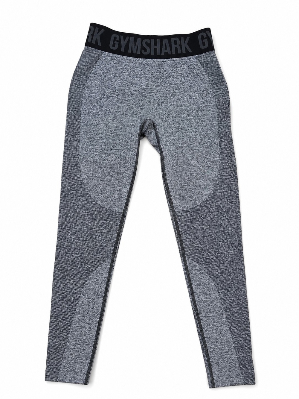 Gymshark Flex Women's S Grey Marl Black Logo Waistband Seamless Leggings